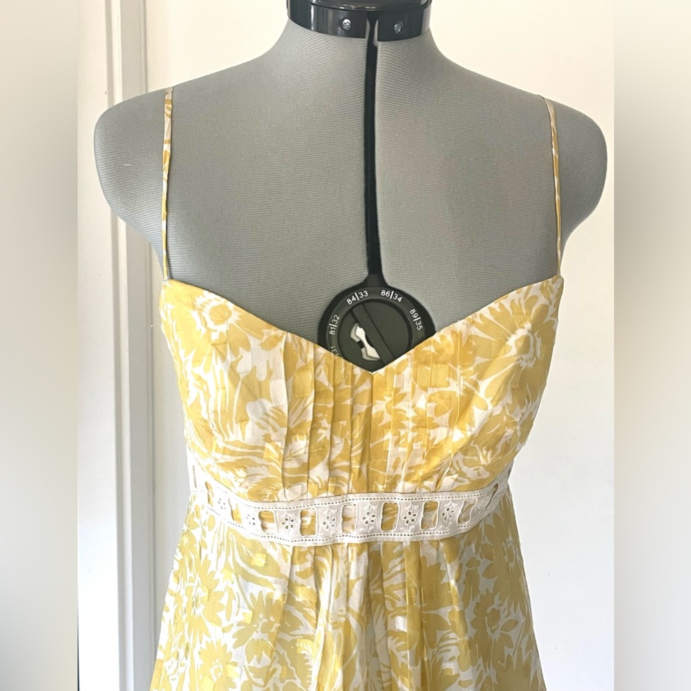 Shoshanna Silk Empire Waist Floral midi, Yellow Floral, 0, like new - Picture 3 of 12